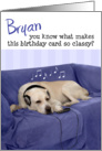 Bryan Humorous Birthday Card - Dog Enjoying Music card