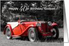 Godson 40th Birthday Card - Vintage Red MG Car card