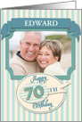 Custom 70th Birthday Card - Add Your Own Name and Photo card