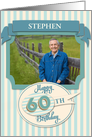 Custom 60th Birthday Card - Add Your Own Name and Photo card
