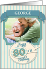 Custom 80th Birthday Card - Add Your Own Name and Photo card