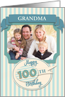 Custom 100th Birthday Card - Add Your Own Name and Photo card