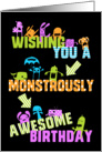 Fun Birthday Card - Colorful Little Monsters card