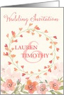 Wedding Invitation - Add Your Own Name - Peach Watercolor Flowers card