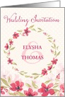 Wedding Invitation - Add Your Own Names - Pink Watercolor Flowers card