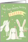 Easter Card - Cute Rabbits and Flowers card