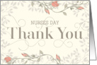 Nurses’ Day Thank You Card - Swirly Text and Flowers - Cream Peach card