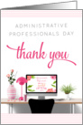 Administrative Professionals Day Card - Office Desk and Thank You card