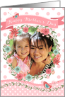 Mother’s Day Photo Card - Add Own Photo - Peach Flowers and Polka Dots card