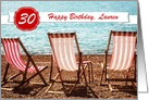 Customizable Birthday Card - Add Age and Text - Sun Sea and Deckchairs card