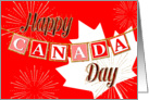 Happy Canada Day - Text Banner and Gold Sparkle Effect card