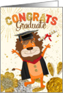 Fun Graduation Congratulations Card - Lion Cartoon Roaring Success card