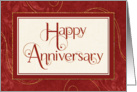 Prestigious Employee Anniversary - Text Swirls Damask and Sparkle card