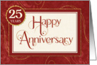 Employee Anniversary 25 Years - Text Swirls Damask and Sparkle card