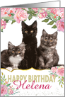 Custom Birthday Card - Add Own Photo and Name - Pretty Pink Flowers card