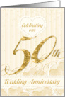 50th Wedding Anniversary Party Invitation - Golden card