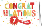 Employee Anniversary 7 Years - Colorful Congratulations card
