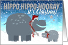 Funny Christmas Card - Happy Hippos card