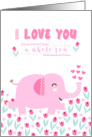 Valentine’s Day Card - Pink Elephant and Flowers card