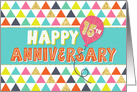 Employee Anniversary 15 Years - Happy Anniversary and Colorful Pattern card