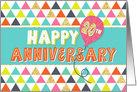 Employee Anniversary 20 Years - Happy Anniversary and Colorful Pattern card