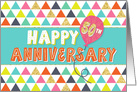 Employee Anniversary 50 Years - Happy Anniversary and Colorful Pattern card