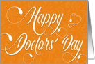 Doctors’ Day Card - Swirly Text - Orange card