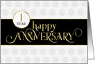 Employee Anniversary 1 Year - Prestigious - Black White Gold card