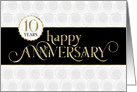 Employee Anniversary 10 Years - Prestigious - Black White Gold card