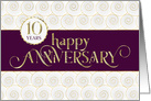 Employee Anniversary 10 Years - Prestigious - Plum White Gold card