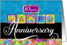 Employee Anniversary 10 Years - Colorful Happy Anniversary card