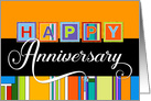 Employee Anniversary - Bold Colors Happy Anniversary card