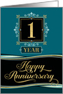 Employee Anniversary 1 Year - Happy Anniversary Decorative Formal card