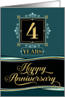 Employee Anniversary 4 Year - Happy Anniversary Decorative Formal card