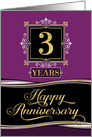 Employee Anniversary 3 Years - Decorative Formal - Plum card