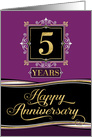 Employee Anniversary 5 Years - Decorative Formal - Plum card