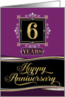 Employee Anniversary 6 Years - Decorative Formal - Plum card