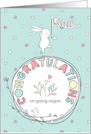 Vegan Congratulations - Cute Happy Bunny card