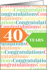 Employee Anniversary 40 Years - Colorful Congratulations Pattern card