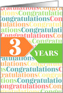 Employee Anniversary 3 Years - Colorful Congratulations Pattern card