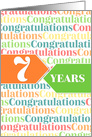 Employee Anniversary 7 Years - Colorful Congratulations Pattern card