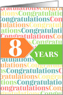 Employee Anniversary 8 Years - Colorful Congratulations Pattern card
