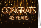 Employee Anniversary 45 Years - Neon Signs card