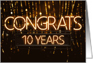 Employee Anniversary 10 Years - Neon Signs card
