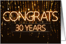 Employee Anniversary 30 Years - Neon Signs card