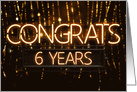 Employee Anniversary 6 Years - Neon Signs card