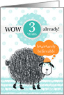 Employee Anniversary 3 Years - Fun Sheep Illustration card