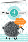 Employee Anniversary 4 Years - Fun Sheep Illustration card