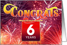 Employee Anniversary 6 Years - Celebration Fireworks card