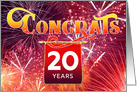 Employee Anniversary 20 Years - Celebration Firework card